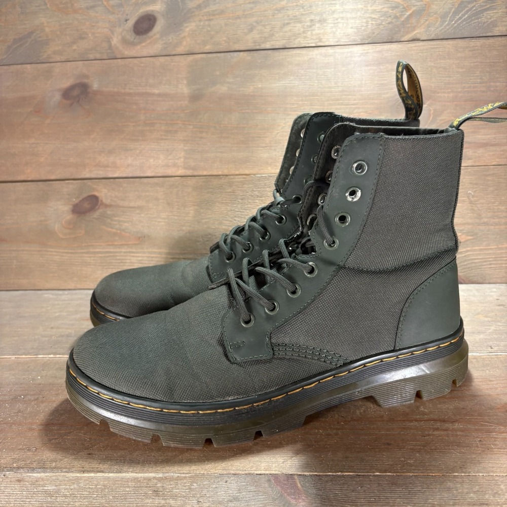 Dr Martens Combs Mens size 11 shoes Green Nylon Combat Lace Up Ankle boots